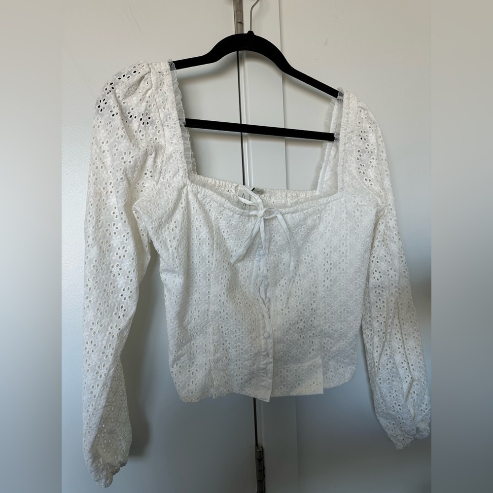 Joie Eyelet Corset Button Top - NWOT